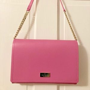 Kate Spade Pink Clutch with Gold Chain